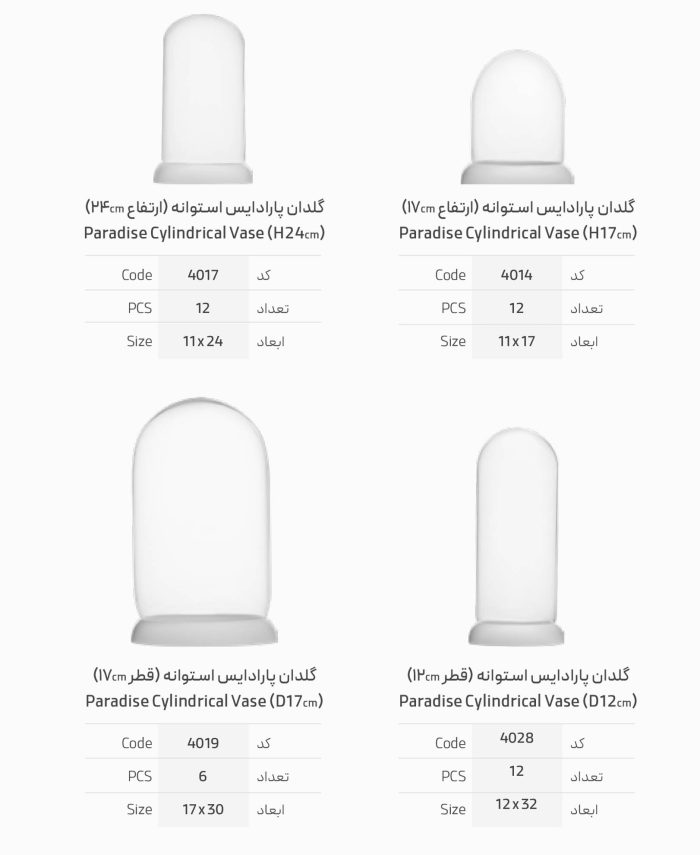 گلدان دکوری پارادایس استوانه ای قطر 11سانت - تصویر 7