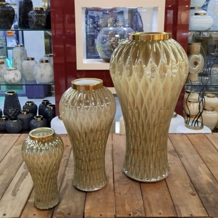 گلدان دکوری پتوس در 3 سایز گلدان شیشه‌ای دکوری پتوس ، طراحی ظریف و جمع‌وجور گلدان دکوری پتوس کوچک با طراحی ظریف و جمع‌وجور، انتخابی ایده‌آل برای افزودن جلوه‌ای زیبا و لطیف به فضاهای کوچک منزل شماست. جنس شیشه‌ای با کیفیت و طوقه فلزی آبکاری شده، زیبایی و دوام این گلدان را تضمین می‌کند. ویژگی‌های کلیدی: * جنس: شیشه با کیفیت بالا * رنگ: کاراملی، سفید هفت رنگ، دودی، نقره‌ای، طلایی، آبی رویال * طوقه: فلزی آبکاری شده * کاربرد: مناسب برای گل‌های مصنوعی و طبیعی، دکور میز