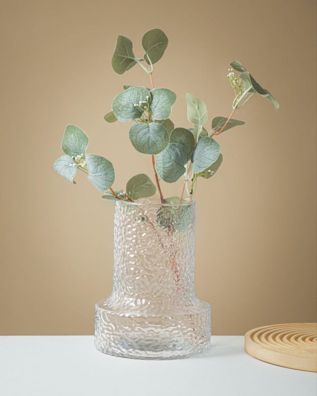 گلدان شیشه ای صوفیا مناسب گلدان رومیزی شیشه ای گلهای مصنوعی و طبیعی