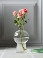 گلدان شیشه ای آنجل, گلدان رومیزی کوچک مناسب دکور میزهای کوچک و گلهای کوچک