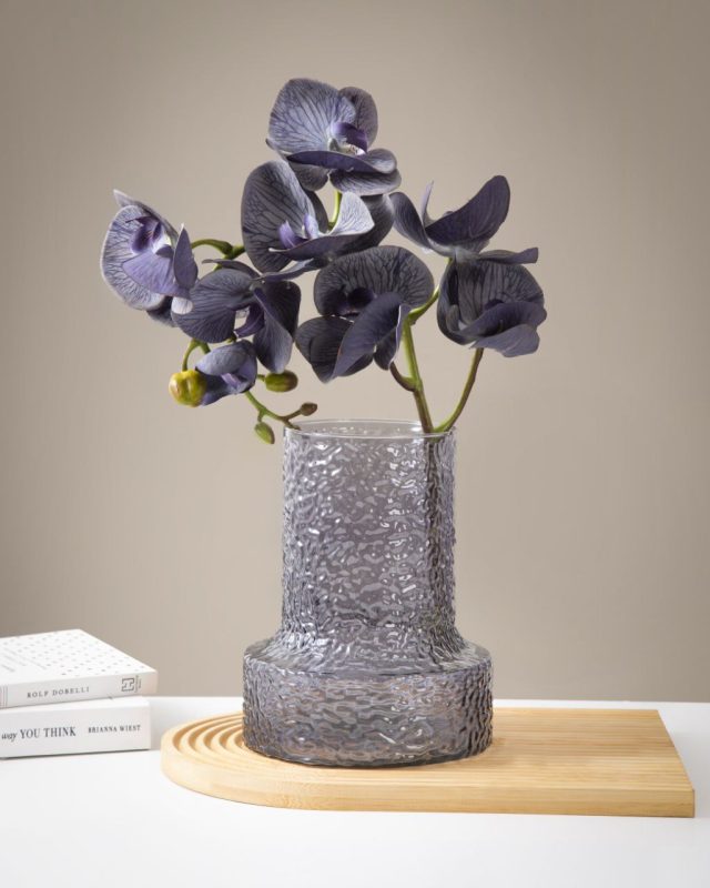 گلدان شیشه ای صوفیا رنگی مناسب گلهای مصنوعی و طبیعی