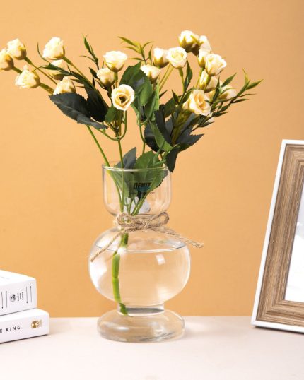 گلدان شیشه ای مدل آریل مناسب برای گل طبیعی و مصنوعی یگ گلدان رومیزی شیشه ای در 2 طرح شفاف و رنگی مات