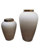 گلدان دکوری کد 2,گلدان دکوری رومیز در 2 طرح خطی و ساده و 2 سایز کوچک و بزرگ, گلدان مدرن مناسب گلهای مصنوعی و طبیعی با قابلیت شستشو